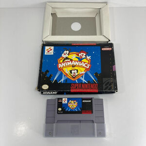 Animaniacs (SNES Super Nintendo, 1994) Box & Cart - Tested - Authentic